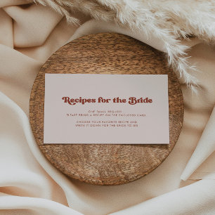 Carte de demande de Recette rose Peach retro éléga