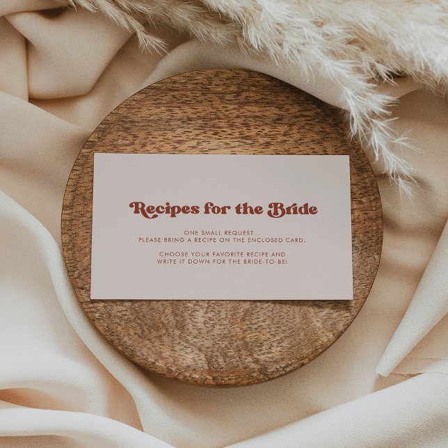 Carte de demande de Recette rose Peach retro éléga (Créateur téléchargé)