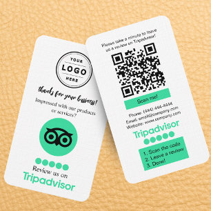 Carte de demande de révision TripAdvisor avec code