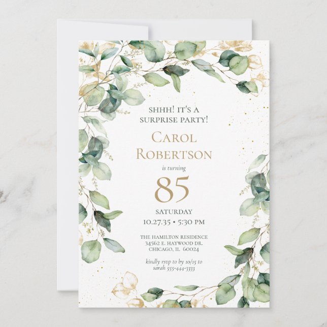 Carte de demande de surprise pour 85e anniversaire (Devant)