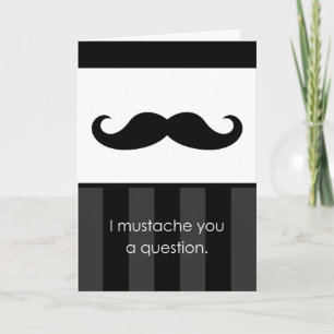 Carte de demande de témoin de mariage à moustache