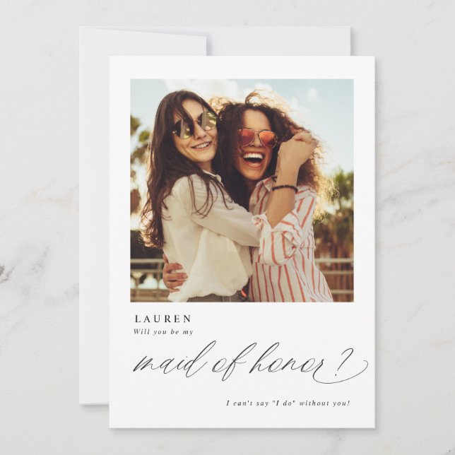 Carte de demande de témoin de mariage avec photo (Devant)