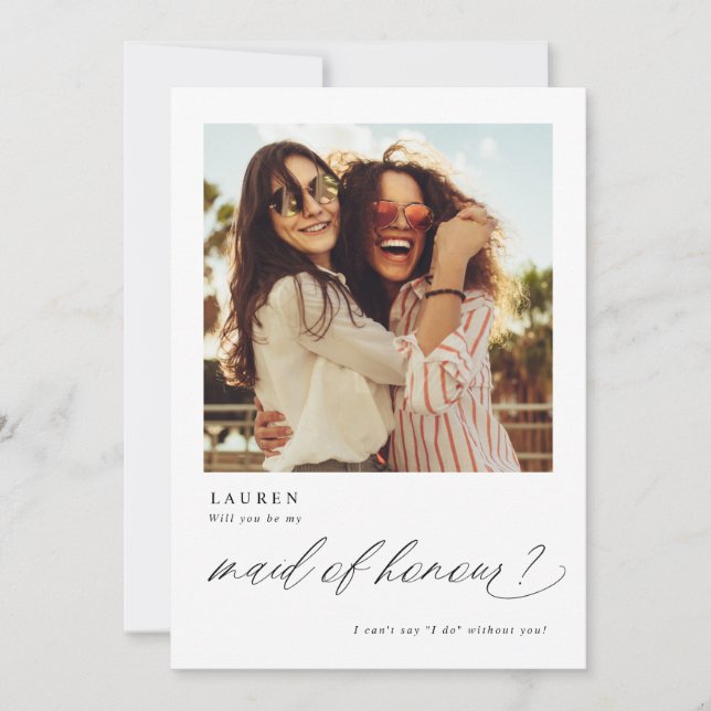 Carte de demande de témoin de mariage avec photo (Devant)