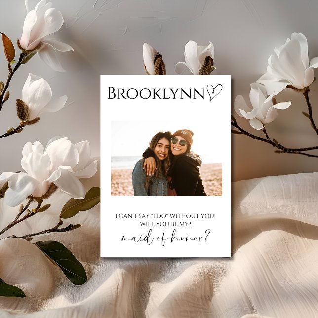 Carte de demande de témoin de mariage avec photo (Créateur téléchargé)