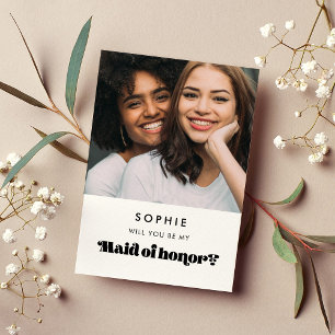 Carte de demande de témoin de mariage photo vintag