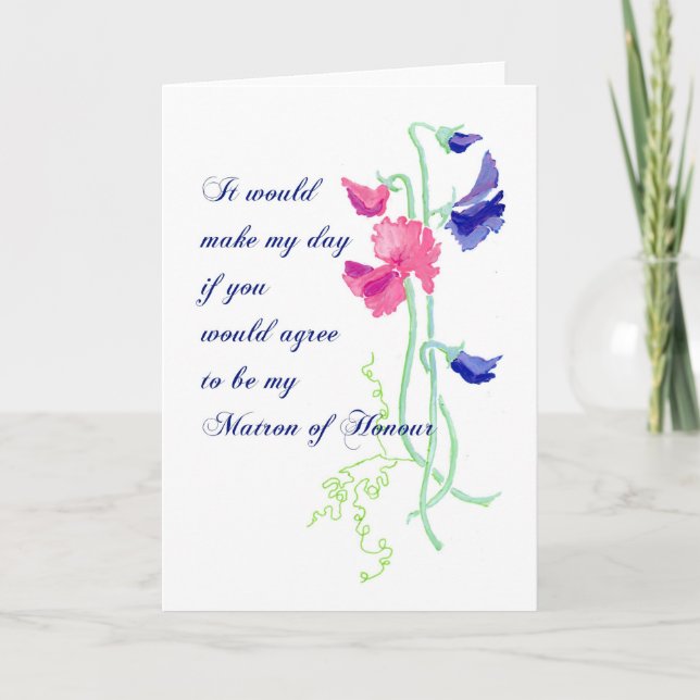 Carte de demande de témoin de mariage Sweet Pea Ma (Devant)