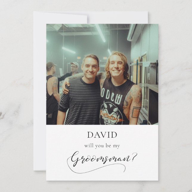 Carte de demande de témoin élégante avec calligrap (Devant)