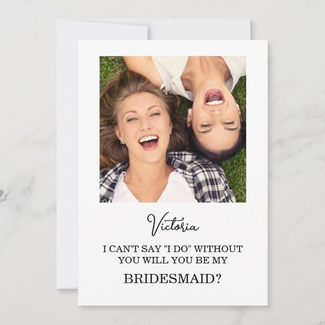 Carte de demande demoiselle d'honneur de mariage R (Devant)