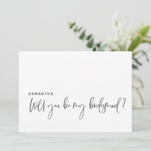 Carte de demande demoiselle d'honneur Proposition