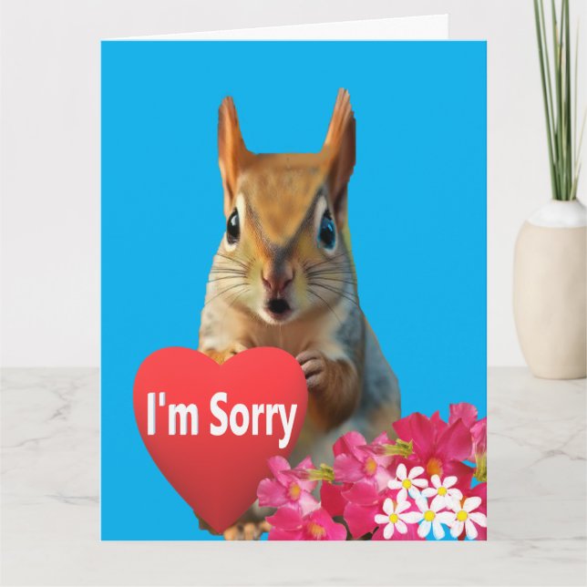 Carte de demande d'excuses Squirrelly Sweet Heart (Devant)