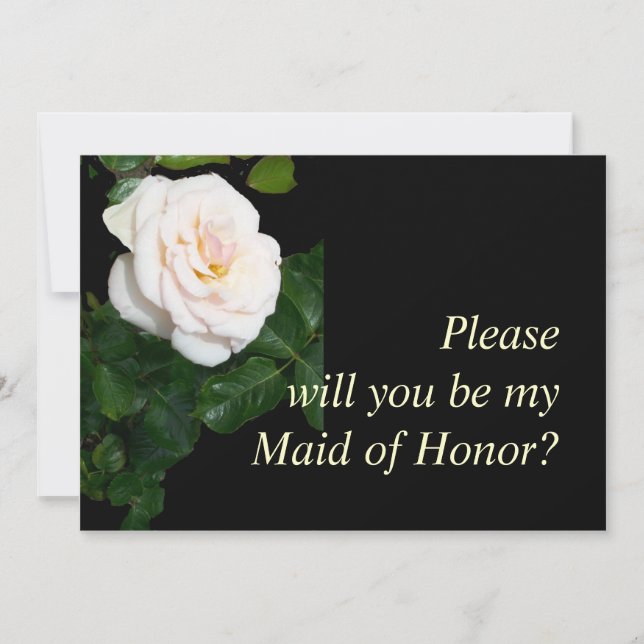 Carte de demande d'honneur Pale Rose Rosebud (Devant)