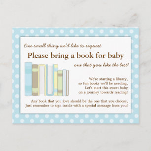 Carte de demande d'insertion de Baby shower bleu m