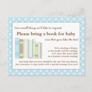 Carte de demande d'insertion de Baby shower bleu m