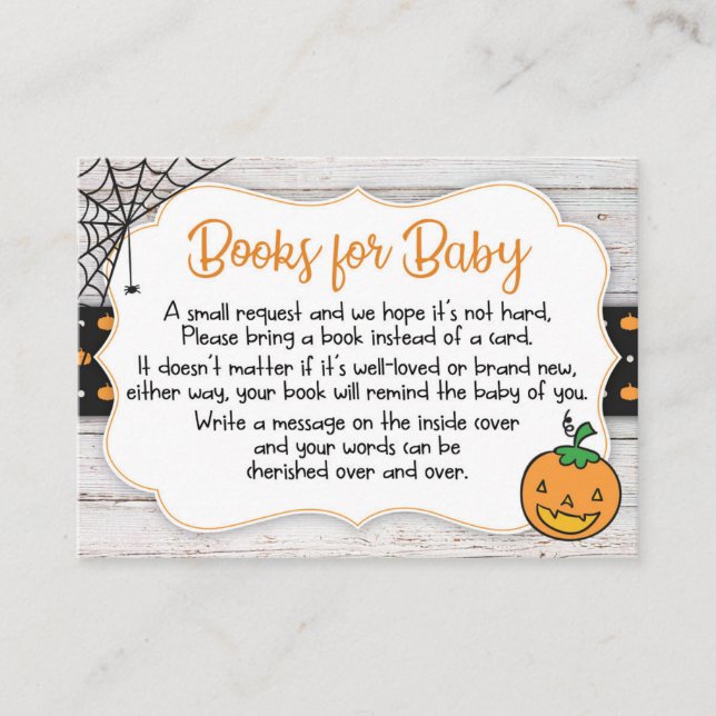 Carte de demande du Baby shower à thème Halloween (Devant)
