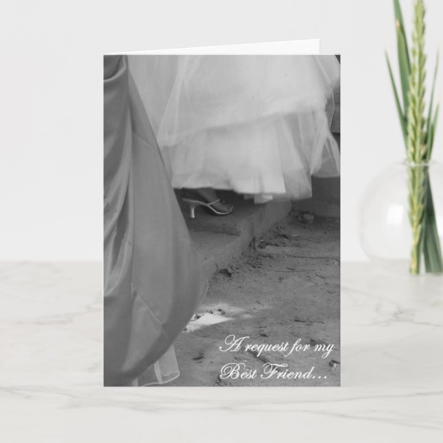 Carte de demande du meilleur ami Bridesmaid, éléga (Devant)