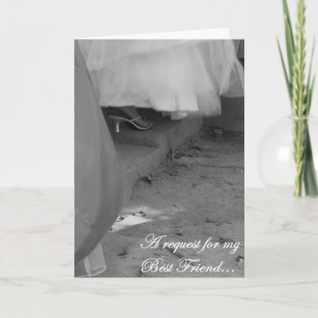 Carte de demande élégante "Meilleur Ami, Maid of H (Devant)