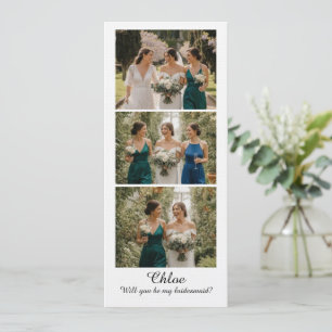 Carte de demande en mariage avec 3 photos de demoi