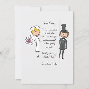 Carte de Demande pour la Mariée et le Marié et leu