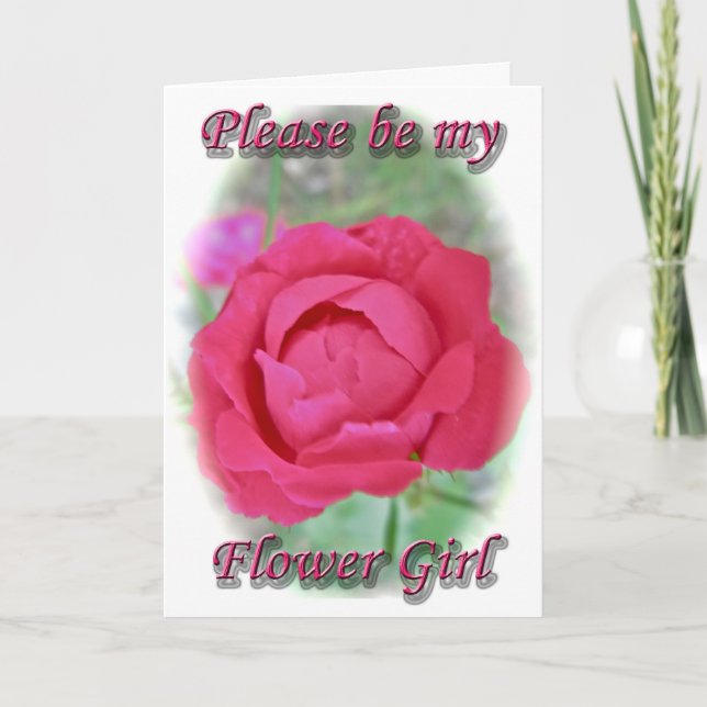 Carte de demande pour la petite fille aux roses (Devant)