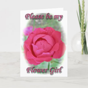 Carte de demande pour la petite fille aux roses