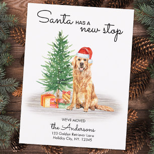 Carte de déménagement Golden Retriever Dog Holiday