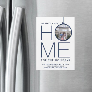 Carte de déménagement minime moderne photo magnéti