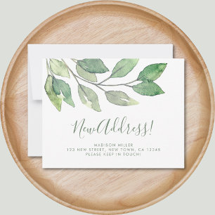 Carte de déménagement nouvelle adresse aquarelle