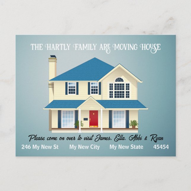 Carte de déménagement personnalisée, simple - prop (Devant)