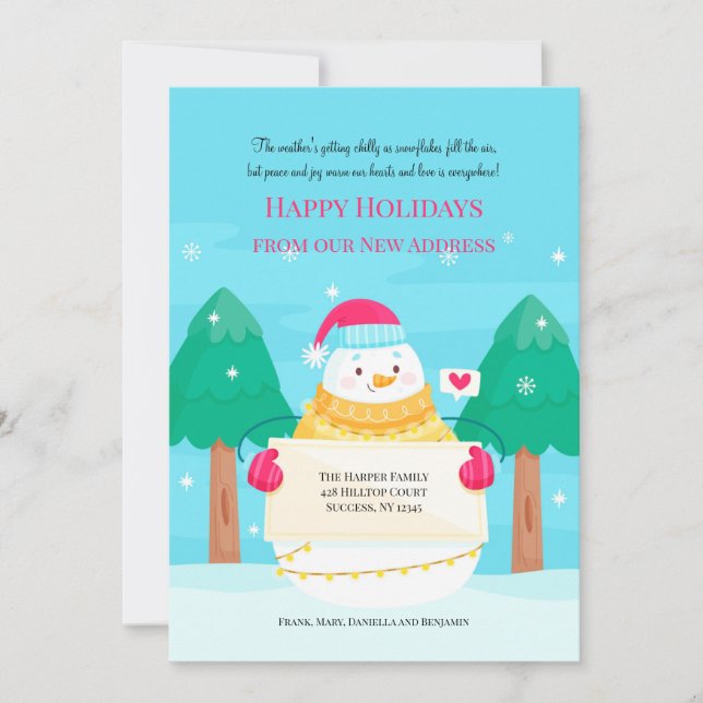 Carte de déménagement pour les fêtes (Devant)