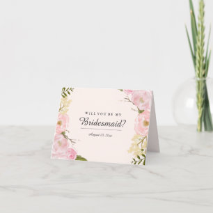Carte de demoiselle d'honneur Blush Botanical Veux