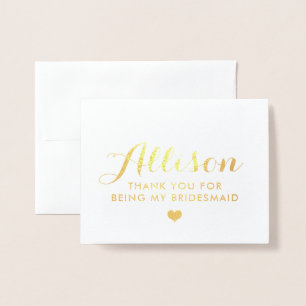 Carte de demoiselle d'honneur du Merci   de