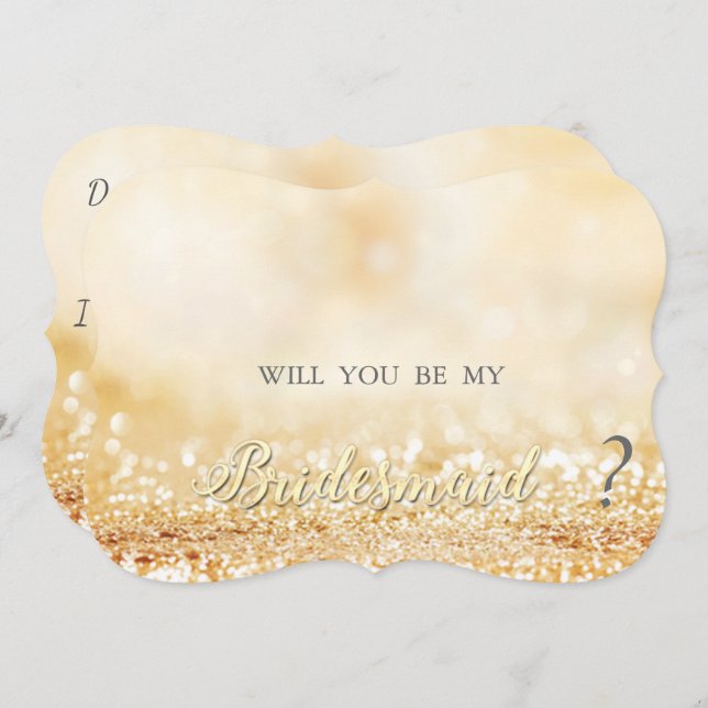 Carte de demoiselle d'honneur élégante à paillette (Devant / Derrière)