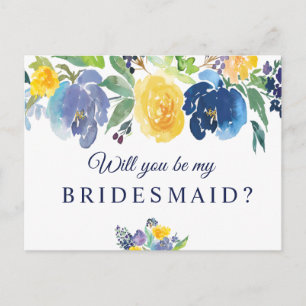 carte de demoiselle d'honneur florale me demandere