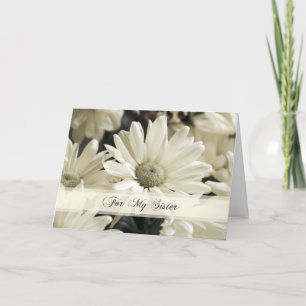 Carte de demoiselle d'honneur Merci Sœur Fleurs Bl