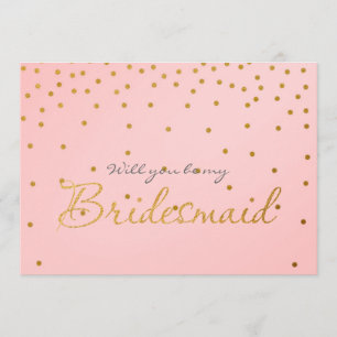 Carte de DEMOISELLE D'HONNEUR points de confettis