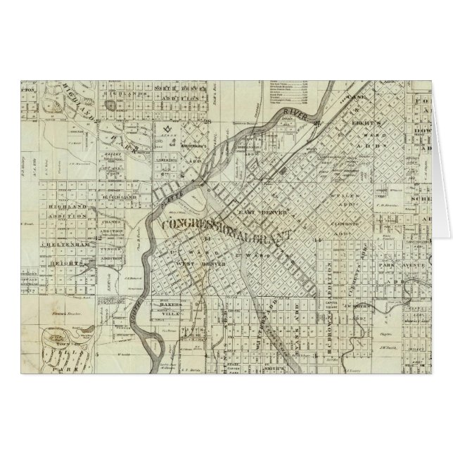 Carte de Denver Colorado par Thayer (Devant horizontal)