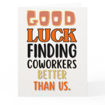 Carte de départ amusante pour les femmes hommes, l