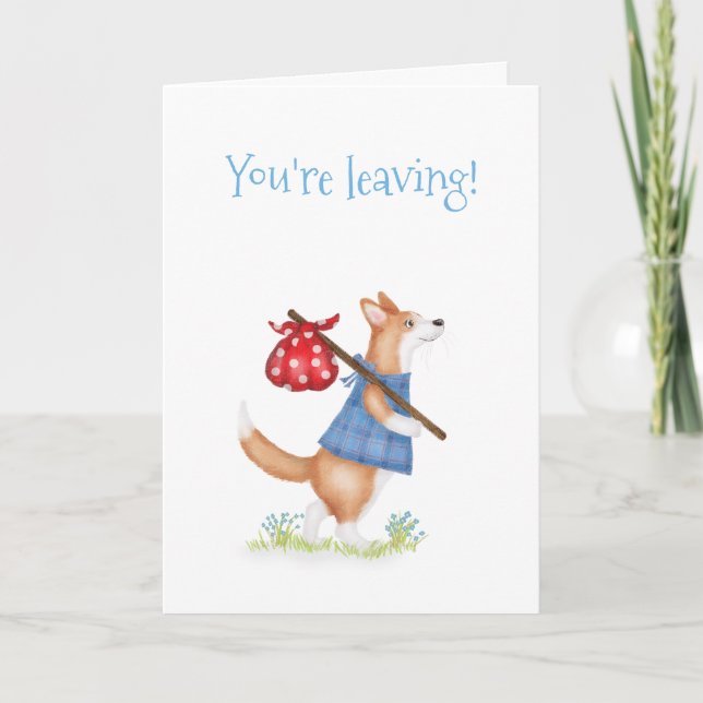 Carte de départ corgi adorable (Devant)
