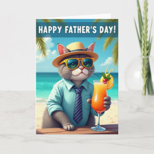 Carte de départ pour la fête des pères Cool Cat