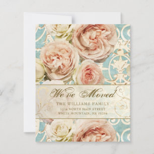 Carte de déplacement Budget Vintage Rose Rose Rose