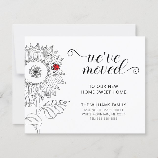 Carte de déplacement budgétaire Sunflower Red Lady (Devant)