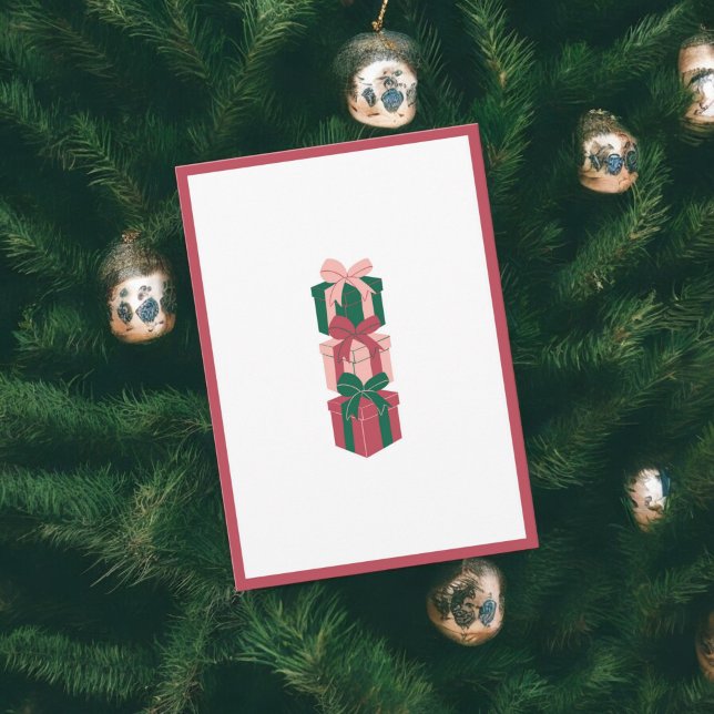 Carte de design boîte cadeau de vacances rouge et  (Créateur téléchargé)