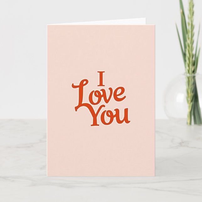 Carte de design classique « Je t'aime » (Devant)