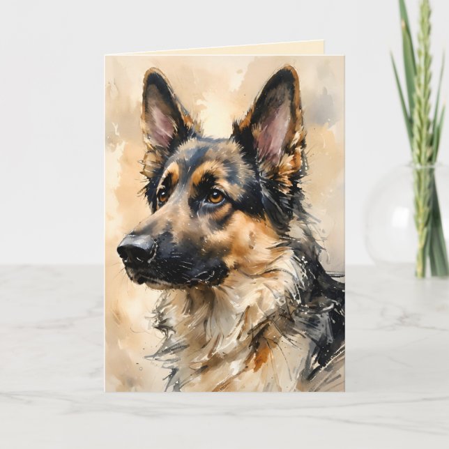Carte de design d'art de chien de berger allemand  (Devant)