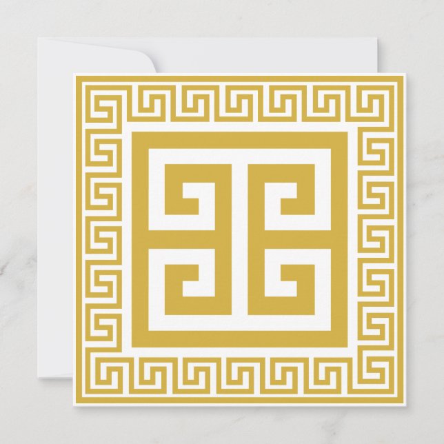 Carte de design doré Motif clé grecque (Devant)