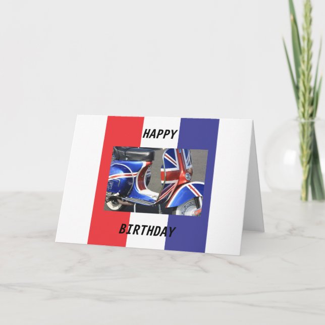 Carte de design Union Jack pour scooter moteur (Devant)