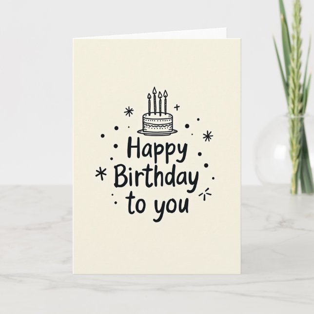 Carte de dessert d'anniversaire douce (Devant)