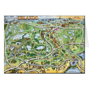 Carte de dessin animé d'Orlando Floride