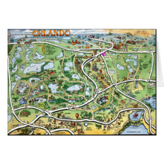 Carte de dessin animé d'Orlando Floride