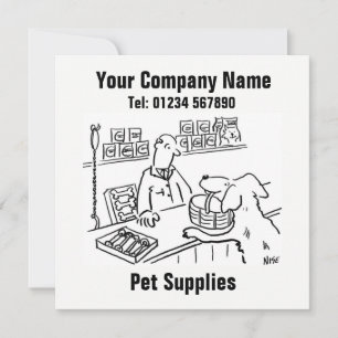 Carte de dessin animé pour animalerie et fournitur